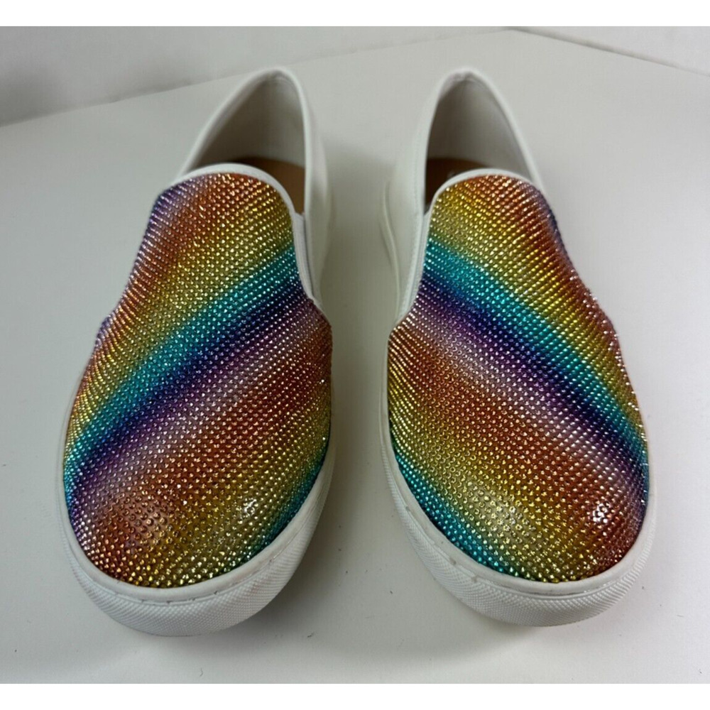 Torrid Embellished Slip On Sneakers Celebrate Love Rainbow Shoes Women's Size 9W - Picture 2 of 15